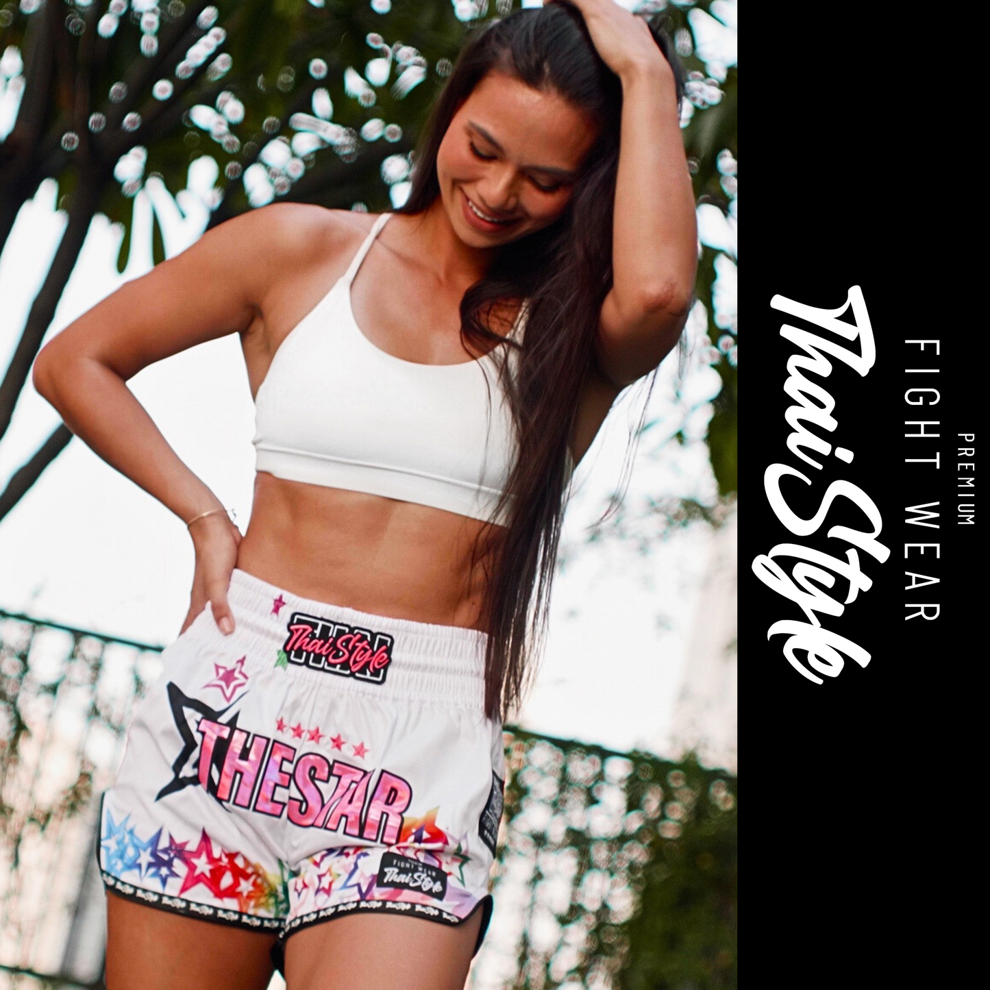 Muay Thai Shorts Pink Star