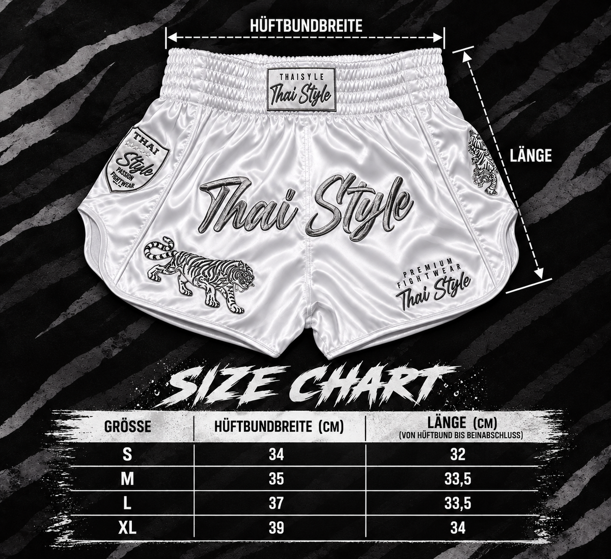 WHITE TIGER – Muay Thai Shorts